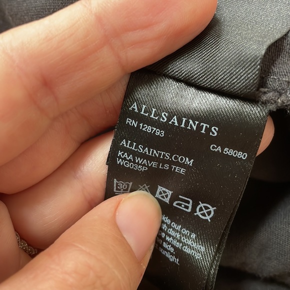 Allsaints Kaa Wave Cut Out Tee, Size S - Picture 10 of 11